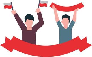 jungen feiern indonesiens unabhängigkeitstag. vektor