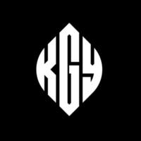 kgy-Kreis-Buchstaben-Logo-Design mit Kreis- und Ellipsenform. kgy Ellipsenbuchstaben mit typografischem Stil. Die drei Initialen bilden ein Kreislogo. kgy-Kreis-Emblem abstrakter Monogramm-Buchstaben-Markierungsvektor. vektor