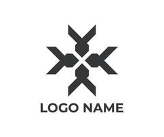 abstraktes Pfeil-Emblem-Logo mit schwarzer Farbe vektor
