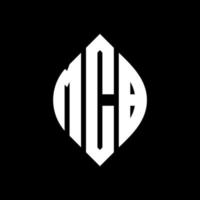 MCB-Kreisbuchstaben-Logo-Design mit Kreis- und Ellipsenform. MCB-Ellipsenbuchstaben mit typografischem Stil. Die drei Initialen bilden ein Kreislogo. MCB-Kreis-Emblem abstrakter Monogramm-Buchstaben-Markierungsvektor. vektor