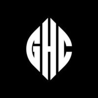 ghc-Kreisbuchstaben-Logo-Design mit Kreis- und Ellipsenform. ghc-ellipsenbuchstaben mit typografischem stil. Die drei Initialen bilden ein Kreislogo. ghc-Kreis-Emblem abstrakter Monogramm-Buchstaben-Markierungsvektor. vektor