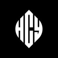 hcy Circle Letter Logo Design mit Kreis- und Ellipsenform. hcy Ellipsenbuchstaben mit typografischem Stil. Die drei Initialen bilden ein Kreislogo. hcy Kreisemblem abstrakter Monogramm-Buchstabenmarkierungsvektor. vektor