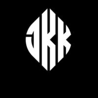 jkk-Kreisbuchstaben-Logo-Design mit Kreis- und Ellipsenform. jkk Ellipsenbuchstaben mit typografischem Stil. Die drei Initialen bilden ein Kreislogo. JKK-Kreis-Emblem abstrakter Monogramm-Buchstaben-Markenvektor. vektor