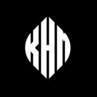 khm-Kreis-Buchstaben-Logo-Design mit Kreis- und Ellipsenform. khm-ellipsenbuchstaben mit typografischem stil. Die drei Initialen bilden ein Kreislogo. KHM-Kreis-Emblem abstrakter Monogramm-Buchstaben-Markierungsvektor. vektor