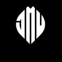 JMV-Kreisbuchstaben-Logo-Design mit Kreis- und Ellipsenform. jmv Ellipsenbuchstaben mit typografischem Stil. Die drei Initialen bilden ein Kreislogo. jmv Kreisemblem abstrakter Monogramm-Buchstabenmarkierungsvektor. vektor
