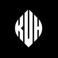 kvh-Kreisbuchstaben-Logo-Design mit Kreis- und Ellipsenform. kvh Ellipsenbuchstaben mit typografischem Stil. Die drei Initialen bilden ein Kreislogo. Kvh-Kreis-Emblem abstrakter Monogramm-Buchstaben-Markierungsvektor. vektor