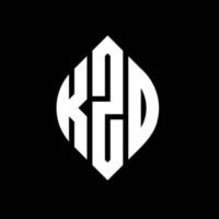 kzd-Kreisbuchstaben-Logo-Design mit Kreis- und Ellipsenform. kzd Ellipsenbuchstaben mit typografischem Stil. Die drei Initialen bilden ein Kreislogo. kzd-Kreis-Emblem abstrakter Monogramm-Buchstaben-Markierungsvektor. vektor