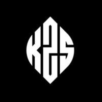 kzs-Kreisbuchstaben-Logo-Design mit Kreis- und Ellipsenform. kzs Ellipsenbuchstaben mit typografischem Stil. Die drei Initialen bilden ein Kreislogo. kzs-Kreis-Emblem abstrakter Monogramm-Buchstaben-Markierungsvektor. vektor