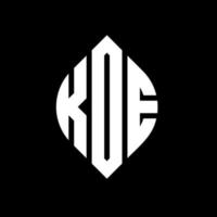 Koe-Kreis-Buchstaben-Logo-Design mit Kreis- und Ellipsenform. koe ellipsenbuchstaben mit typografischem stil. Die drei Initialen bilden ein Kreislogo. Koe-Kreis-Emblem abstrakter Monogramm-Buchstaben-Markierungsvektor. vektor