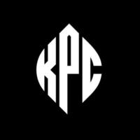 kpc-Kreisbuchstaben-Logo-Design mit Kreis- und Ellipsenform. kpc-Ellipsenbuchstaben mit typografischem Stil. Die drei Initialen bilden ein Kreislogo. kpc-Kreis-Emblem abstrakter Monogramm-Buchstaben-Markierungsvektor. vektor