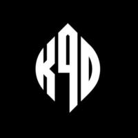 kqd-Kreisbuchstaben-Logo-Design mit Kreis- und Ellipsenform. kqd Ellipsenbuchstaben mit typografischem Stil. Die drei Initialen bilden ein Kreislogo. kqd-Kreis-Emblem abstrakter Monogramm-Buchstaben-Markierungsvektor. vektor