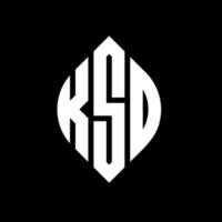 ksd cirkelbokstavslogotypdesign med cirkel och ellipsform. ksd ellipsbokstäver med typografisk stil. de tre initialerna bildar en cirkellogotyp. ksd cirkel emblem abstrakt monogram bokstav märke vektor. vektor