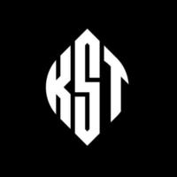 kst-Kreis-Buchstaben-Logo-Design mit Kreis- und Ellipsenform. kst Ellipsenbuchstaben mit typografischem Stil. Die drei Initialen bilden ein Kreislogo. kst-Kreis-Emblem abstrakter Monogramm-Buchstaben-Markierungsvektor. vektor