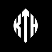 kth cirkel bokstavslogotyp design med cirkel och ellipsform. kth ellipsbokstäver med typografisk stil. de tre initialerna bildar en cirkellogotyp. kth cirkel emblem abstrakt monogram bokstaven märke vektor. vektor