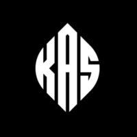 kas-Kreisbuchstaben-Logo-Design mit Kreis- und Ellipsenform. kas Ellipsenbuchstaben mit typografischem Stil. Die drei Initialen bilden ein Kreislogo. Kas-Kreis-Emblem abstrakter Monogramm-Buchstaben-Markierungsvektor. vektor