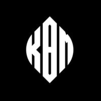 kbm-Kreisbuchstaben-Logo-Design mit Kreis- und Ellipsenform. kbm Ellipsenbuchstaben mit typografischem Stil. Die drei Initialen bilden ein Kreislogo. kbm-Kreis-Emblem abstrakter Monogramm-Buchstaben-Markierungsvektor. vektor