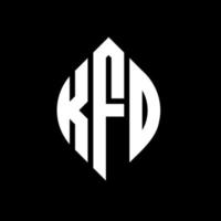 kfd-Kreisbuchstaben-Logo-Design mit Kreis- und Ellipsenform. kfd Ellipsenbuchstaben mit typografischem Stil. Die drei Initialen bilden ein Kreislogo. kfd-Kreis-Emblem abstrakter Monogramm-Buchstaben-Markierungsvektor. vektor