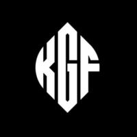 kgf-Kreisbuchstaben-Logo-Design mit Kreis- und Ellipsenform. kgf Ellipsenbuchstaben mit typografischem Stil. Die drei Initialen bilden ein Kreislogo. kgf-Kreis-Emblem abstrakter Monogramm-Buchstaben-Markierungsvektor. vektor