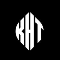 kht-Kreisbuchstaben-Logo-Design mit Kreis- und Ellipsenform. kht Ellipsenbuchstaben mit typografischem Stil. Die drei Initialen bilden ein Kreislogo. kht-Kreis-Emblem abstrakter Monogramm-Buchstaben-Markierungsvektor. vektor