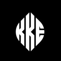 kke-Kreis-Buchstaben-Logo-Design mit Kreis- und Ellipsenform. kke ellipsenbuchstaben mit typografischem stil. Die drei Initialen bilden ein Kreislogo. KKE-Kreis-Emblem abstrakter Monogramm-Buchstaben-Markierungsvektor. vektor