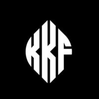 kkf-Kreisbuchstaben-Logo-Design mit Kreis- und Ellipsenform. kkf-Ellipsenbuchstaben mit typografischem Stil. Die drei Initialen bilden ein Kreislogo. kkf-Kreis-Emblem abstrakter Monogramm-Buchstaben-Markierungsvektor. vektor