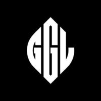 ggl-Kreisbuchstaben-Logo-Design mit Kreis- und Ellipsenform. ggl ellipsenbuchstaben mit typografischem stil. Die drei Initialen bilden ein Kreislogo. ggl-Kreis-Emblem abstrakter Monogramm-Buchstaben-Markenvektor. vektor