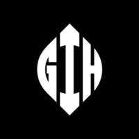 gih-Kreis-Buchstaben-Logo-Design mit Kreis- und Ellipsenform. gih Ellipsenbuchstaben mit typografischem Stil. Die drei Initialen bilden ein Kreislogo. gih-Kreis-Emblem abstrakter Monogramm-Buchstaben-Markierungsvektor. vektor