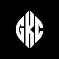 gkc-Kreisbuchstaben-Logo-Design mit Kreis- und Ellipsenform. gkc Ellipsenbuchstaben mit typografischem Stil. Die drei Initialen bilden ein Kreislogo. gkc-Kreis-Emblem abstrakter Monogramm-Buchstaben-Markierungsvektor. vektor