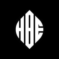 HBE-Kreisbuchstaben-Logo-Design mit Kreis- und Ellipsenform. hbe ellipsenbuchstaben mit typografischem stil. Die drei Initialen bilden ein Kreislogo. hbe Kreisemblem abstrakter Monogramm-Buchstabenmarkierungsvektor. vektor