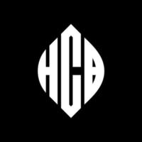 hcb cirkelbokstavslogotypdesign med cirkel och ellipsform. hcb ellipsbokstäver med typografisk stil. de tre initialerna bildar en cirkellogotyp. hcb cirkel emblem abstrakt monogram bokstav märke vektor. vektor