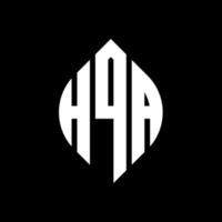 hqa Kreisbuchstabe-Logo-Design mit Kreis- und Ellipsenform. hqa Ellipsenbuchstaben mit typografischem Stil. Die drei Initialen bilden ein Kreislogo. hqa Kreisemblem abstrakter Monogramm-Buchstabenmarkierungsvektor. vektor