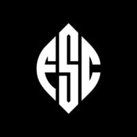 fsc cirkelbokstavslogotypdesign med cirkel- och ellipsform. fsc ellipsbokstäver med typografisk stil. de tre initialerna bildar en cirkellogotyp. fsc cirkel emblem abstrakt monogram bokstav märke vektor. vektor