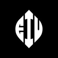 EIV-Kreisbuchstaben-Logo-Design mit Kreis- und Ellipsenform. EIV Ellipsenbuchstaben mit typografischem Stil. Die drei Initialen bilden ein Kreislogo. EIV-Kreis-Emblem abstrakter Monogramm-Buchstaben-Markierungsvektor. vektor