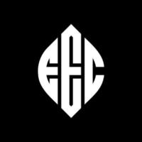 eec cirkel bokstavslogotyp design med cirkel och ellipsform. eec ellips bokstäver med typografisk stil. de tre initialerna bildar en cirkellogotyp. eec cirkel emblem abstrakt monogram brev märke vektor. vektor