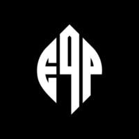 eqp-Kreisbuchstaben-Logo-Design mit Kreis- und Ellipsenform. eqp Ellipsenbuchstaben mit typografischem Stil. Die drei Initialen bilden ein Kreislogo. eqp-Kreis-Emblem abstrakter Monogramm-Buchstaben-Markierungsvektor. vektor