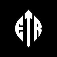 etr-Kreis-Buchstaben-Logo-Design mit Kreis- und Ellipsenform. etr Ellipsenbuchstaben mit typografischem Stil. Die drei Initialen bilden ein Kreislogo. etr-Kreis-Emblem abstrakter Monogramm-Buchstaben-Markierungsvektor. vektor