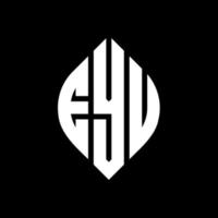 Eyu-Kreisbuchstaben-Logo-Design mit Kreis- und Ellipsenform. Eyu-Ellipsenbuchstaben mit typografischem Stil. Die drei Initialen bilden ein Kreislogo. Eyu-Kreis-Emblem abstrakter Monogramm-Buchstaben-Markierungsvektor. vektor
