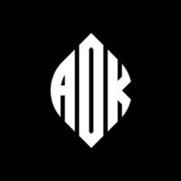 adk-Kreis-Buchstaben-Logo-Design mit Kreis- und Ellipsenform. adk Ellipsenbuchstaben mit typografischem Stil. Die drei Initialen bilden ein Kreislogo. adk-Kreis-Emblem abstrakter Monogramm-Buchstaben-Markierungsvektor. vektor