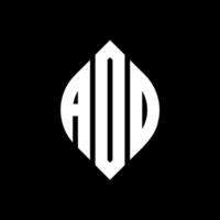 Ado-Kreis-Buchstaben-Logo-Design mit Kreis- und Ellipsenform. ado Ellipsenbuchstaben mit typografischem Stil. Die drei Initialen bilden ein Kreislogo. Ado-Kreis-Emblem abstrakter Monogramm-Buchstaben-Markenvektor. vektor