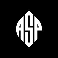 ASP-Kreis-Buchstaben-Logo-Design mit Kreis- und Ellipsenform. Asp-Ellipsenbuchstaben mit typografischem Stil. Die drei Initialen bilden ein Kreislogo. ASP-Kreis-Emblem abstrakter Monogramm-Buchstaben-Markierungsvektor. vektor