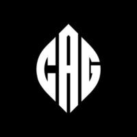 CAG-Kreis-Buchstaben-Logo-Design mit Kreis- und Ellipsenform. CAG-Ellipsenbuchstaben mit typografischem Stil. Die drei Initialen bilden ein Kreislogo. CAG-Kreis-Emblem abstrakter Monogramm-Buchstaben-Markierungsvektor. vektor