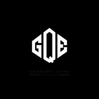 gqe-Buchstaben-Logo-Design mit Polygonform. gqe Logo-Design in Polygon- und Würfelform. gqe Sechseck-Vektor-Logo-Vorlage in weißen und schwarzen Farben. gqe-monogramm, geschäfts- und immobilienlogo. vektor