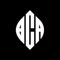 bca-Kreisbuchstaben-Logo-Design mit Kreis- und Ellipsenform. bca ellipsenbuchstaben mit typografischem stil. Die drei Initialen bilden ein Kreislogo. bca-Kreis-Emblem abstrakter Monogramm-Buchstaben-Markenvektor. vektor