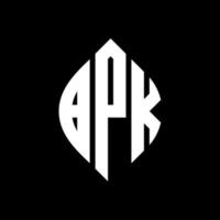 bpk-Kreisbuchstaben-Logo-Design mit Kreis- und Ellipsenform. bpk Ellipsenbuchstaben mit typografischem Stil. Die drei Initialen bilden ein Kreislogo. bpk-Kreis-Emblem abstrakter Monogramm-Buchstaben-Markenvektor. vektor