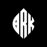 brk-Kreis-Buchstaben-Logo-Design mit Kreis- und Ellipsenform. brk Ellipsenbuchstaben mit typografischem Stil. Die drei Initialen bilden ein Kreislogo. brk-Kreis-Emblem abstrakter Monogramm-Buchstaben-Markenvektor. vektor