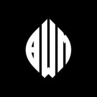 BWM-Kreisbuchstaben-Logo-Design mit Kreis- und Ellipsenform. bwm ellipsenbuchstaben mit typografischem stil. Die drei Initialen bilden ein Kreislogo. BWM-Kreis-Emblem abstrakter Monogramm-Buchstaben-Markierungsvektor. vektor