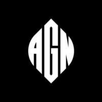 agn-Kreis-Buchstaben-Logo-Design mit Kreis- und Ellipsenform. agn Ellipsenbuchstaben mit typografischem Stil. Die drei Initialen bilden ein Kreislogo. agn-Kreis-Emblem abstrakter Monogramm-Buchstaben-Markierungsvektor. vektor