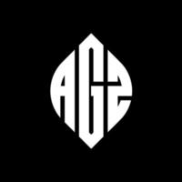 agz-Kreisbuchstaben-Logo-Design mit Kreis- und Ellipsenform. agz ellipsenbuchstaben mit typografischem stil. Die drei Initialen bilden ein Kreislogo. agz-Kreis-Emblem abstrakter Monogramm-Buchstaben-Markierungsvektor. vektor
