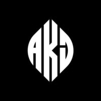 aku-Kreis-Buchstaben-Logo-Design mit Kreis- und Ellipsenform. aku Ellipsenbuchstaben mit typografischem Stil. Die drei Initialen bilden ein Kreislogo. aku-Kreis-Emblem abstrakter Monogramm-Buchstaben-Markenvektor. vektor