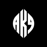 akq cirkel bokstavslogotyp design med cirkel och ellipsform. akq ellipsbokstäver med typografisk stil. de tre initialerna bildar en cirkellogotyp. akq cirkel emblem abstrakt monogram brev märke vektor. vektor